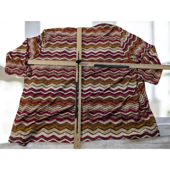 NWT $68 Alfred Dunner Top PLus Size 2X XX TwoFer Layered Necklace Zigzag Blouse - Picture 2 of 11